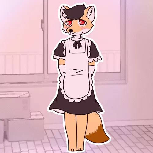 Fox maid drawn by me! by Chocothefurry
