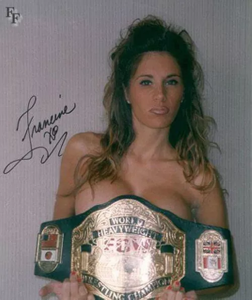 Francine with the ECW World Title by chocolatescumfish