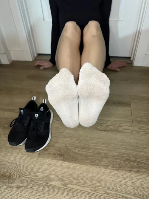Fresh out of my running shoes, just for your enjoyment 😘 by JackiesCuteFeet