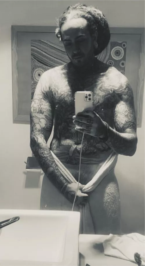 Fresh out the shower playing with black and white by Dreads_for_days