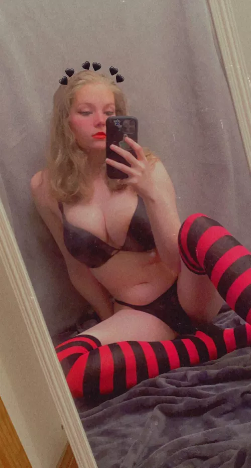 friend gave me a bunch of thigh highs… what do you think? 🖤💋 by Frogfrognet