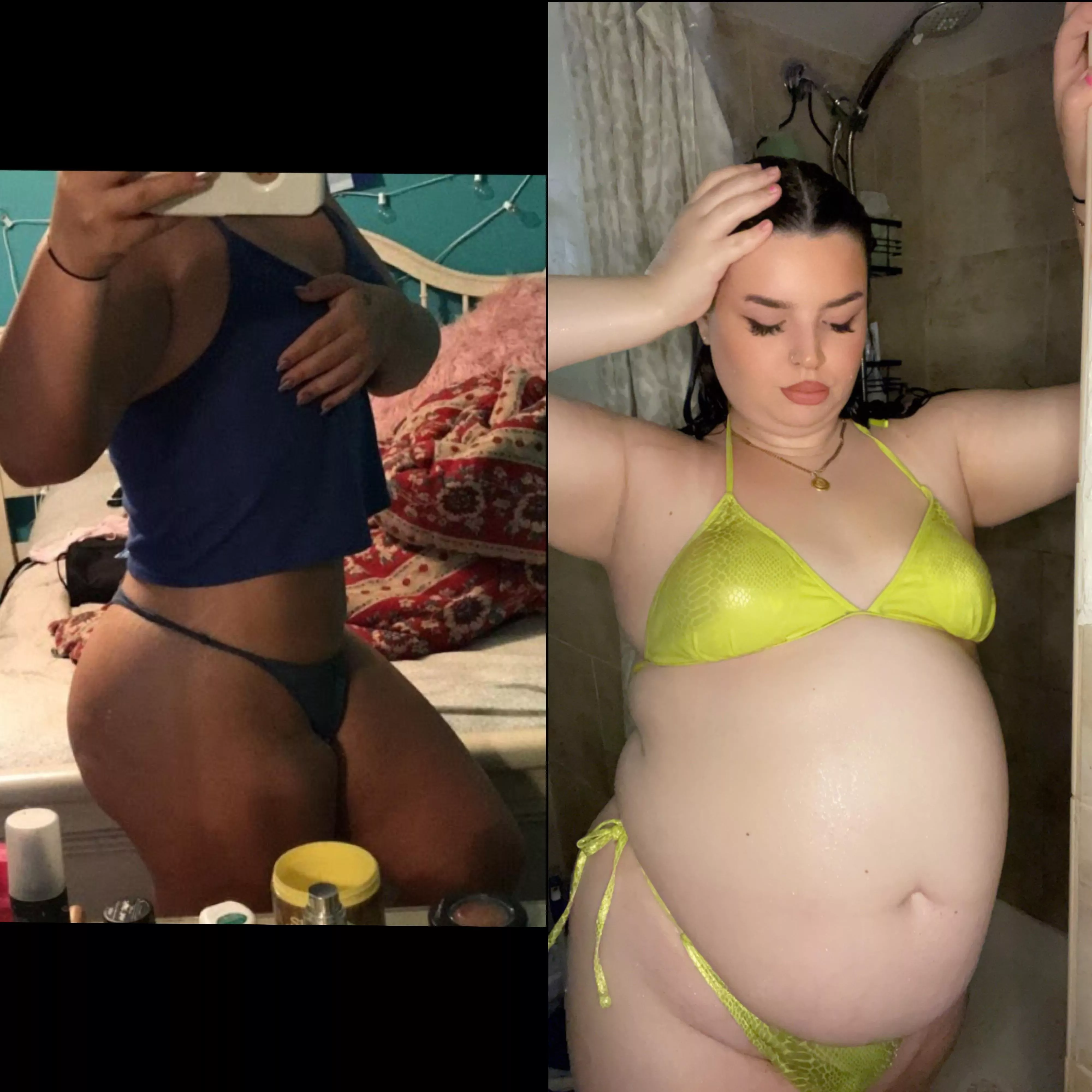 From thin to oh my god I can barely fit into my shower stall 🐷🥵 posted by mskristinaxo