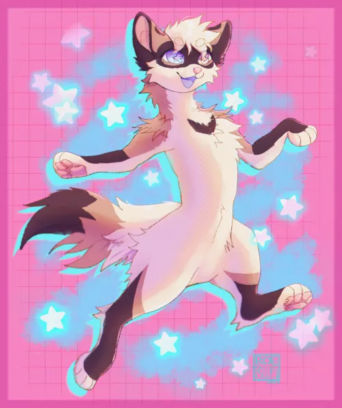 funky lil' ferret from a year ago [art by me] by coralreee