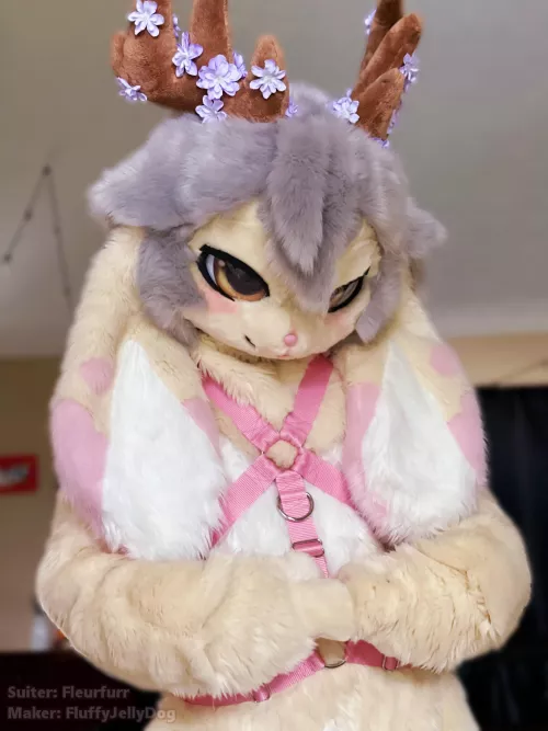 Fursuit Friday! Do I look cute in pink? by Fleurfurr