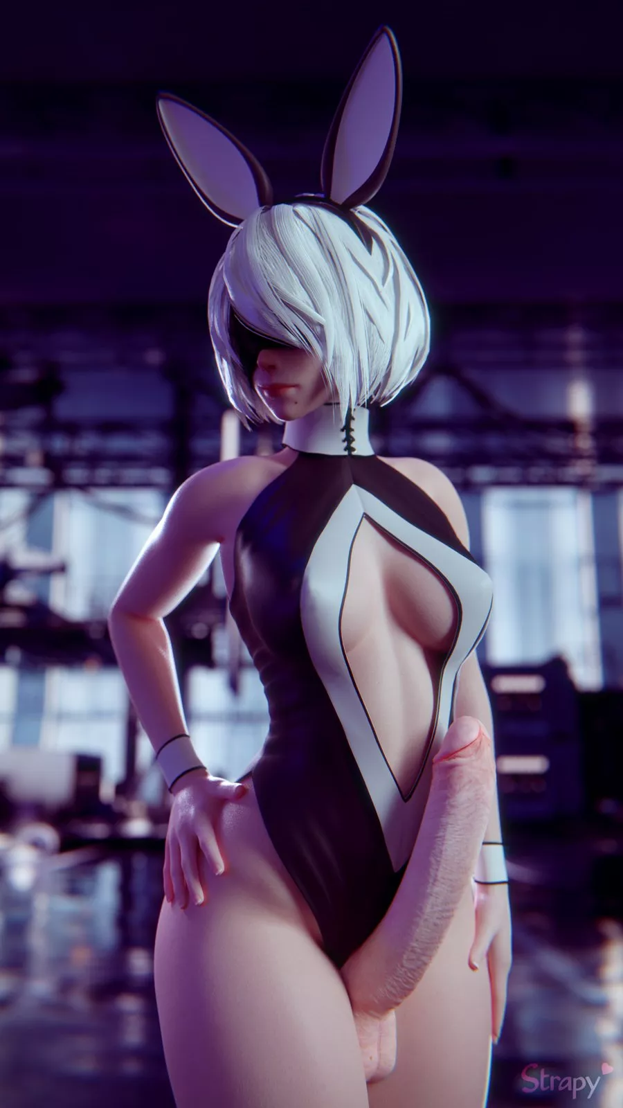 Futa 2B (Strapy3d) [Nier Automata] posted by pouli-