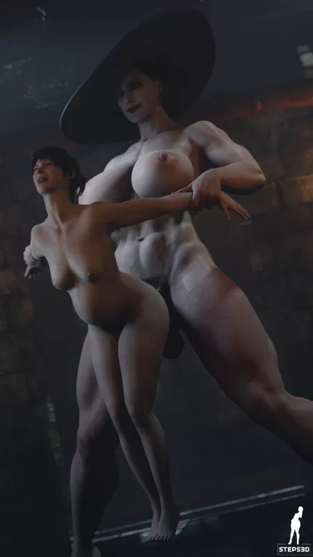 Futa Lady Dimitrescu (Steps) [Resident Evil] by pouli-