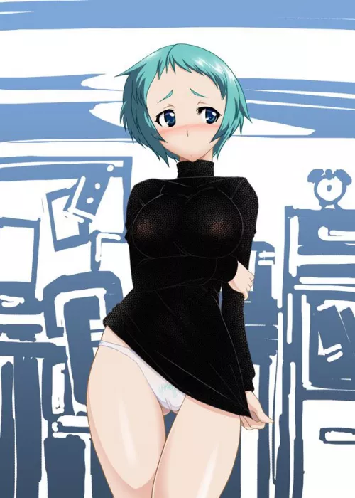 Fuuka’s clothes aren’t covering her well by VampireQueenDespair