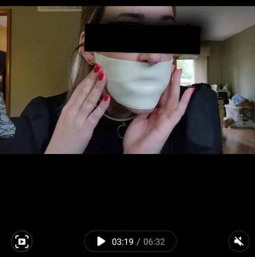 Gagged selfie 🤗 I love the microfoam over my lips. (OC) 24F by collaredbabe