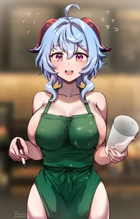 Ganyu - hi can i get an iced latte with cocogoat milk i mean cocogoat milk i mean cocogoat milk sorry i mean cocogoat milk i mean cocogoat milk i mean (FoxyReine) [Genshin Impact] by BruhSoundEffect1