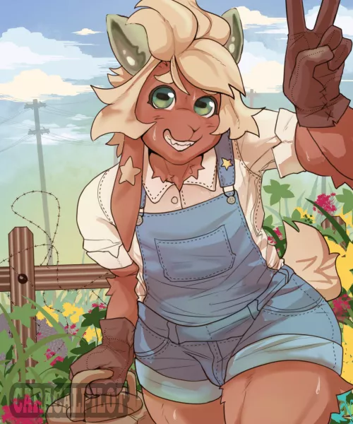 Gardener Goat (Me / CaracalPilot on Twitter) by Metalockdown