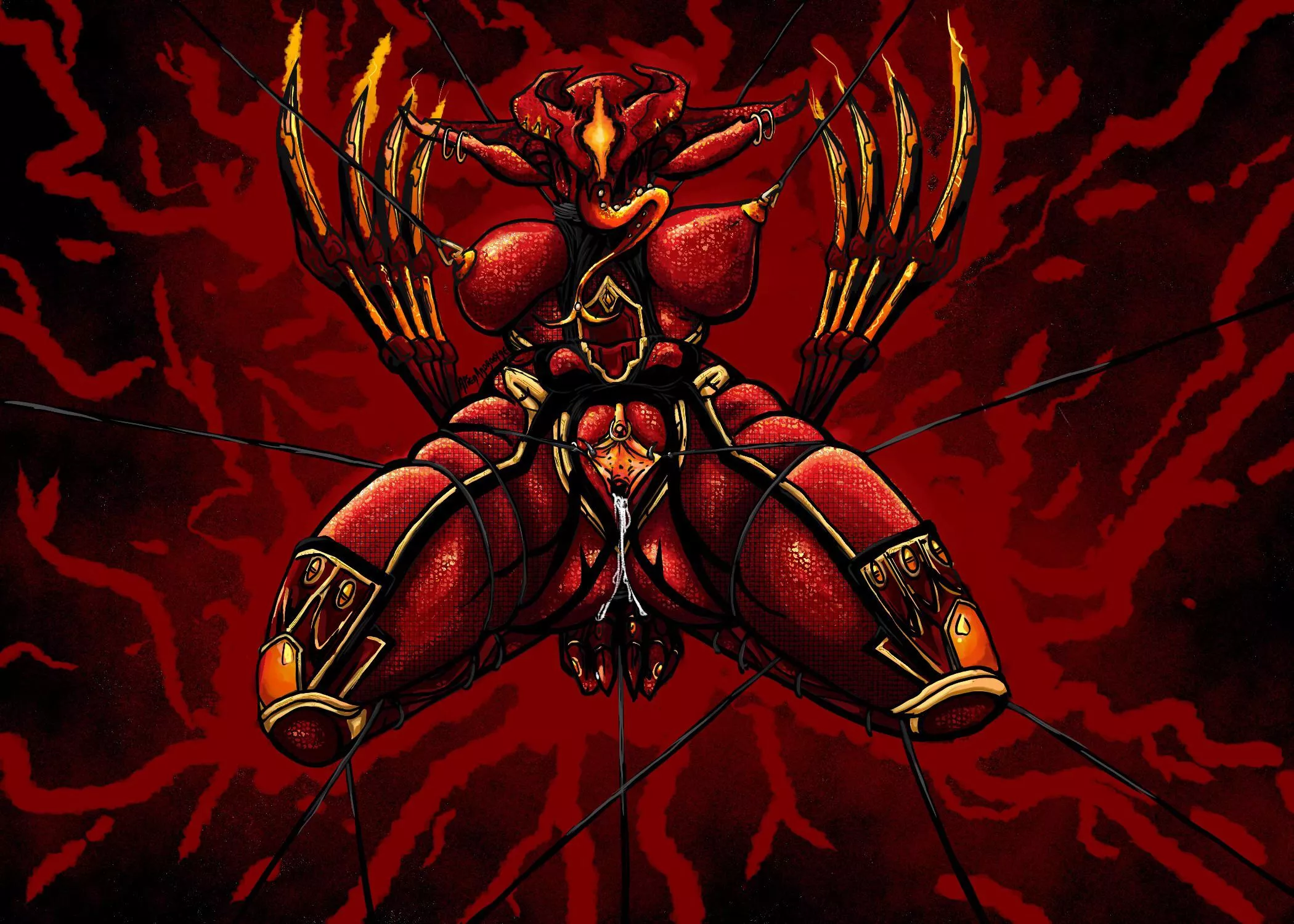 Garuda: Pleasure in Pain // Loosely based on my demon fashionframe posted by Horror_and_Hedonism