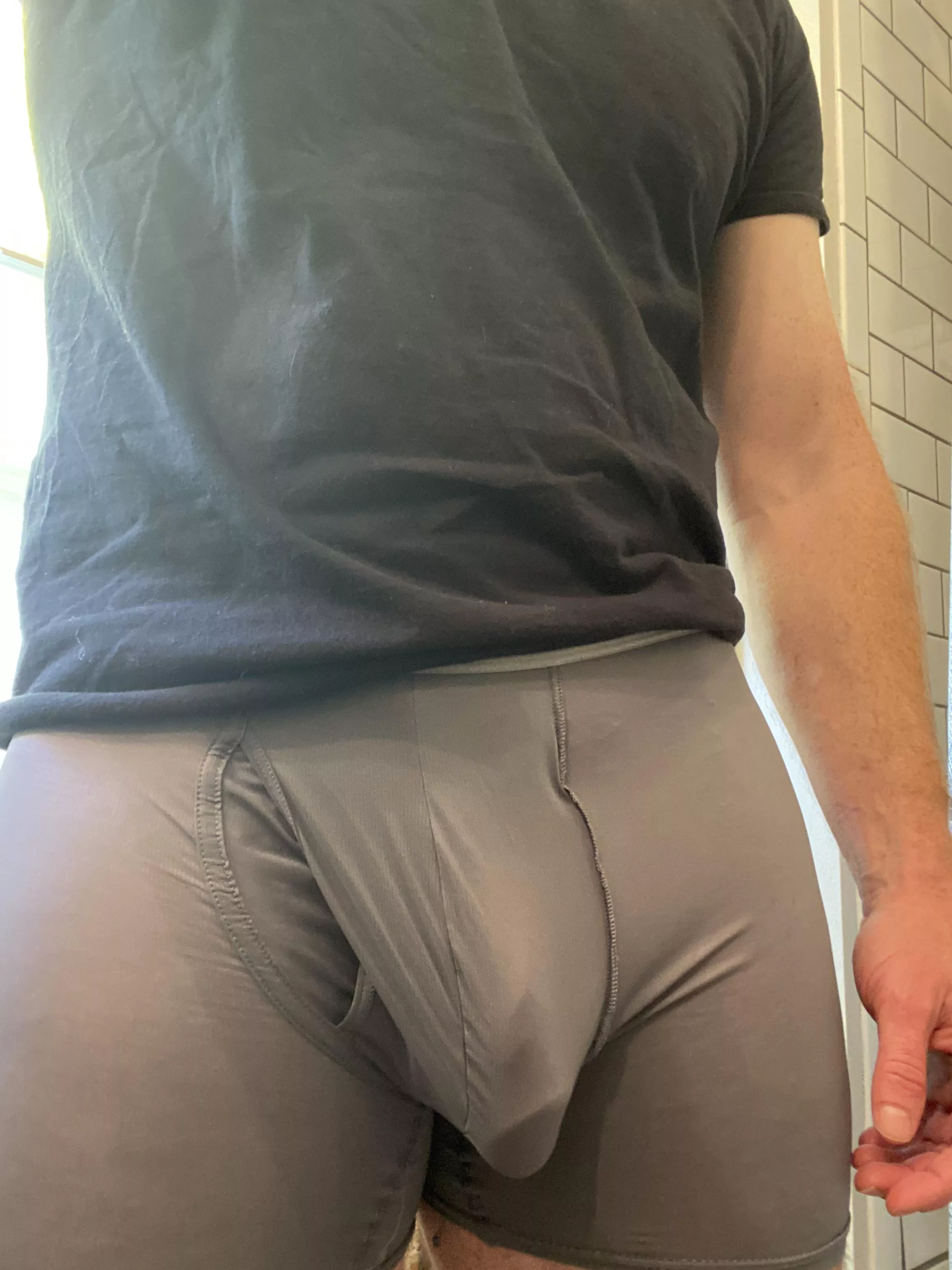 Get home and finally understand why you were being stared at after swimming in the gym pool in “compression” shorts (37) posted by djddd1