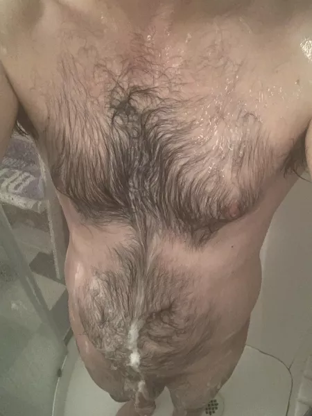 Getting all cleaned up after a long hot day at work by powdercat600