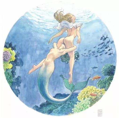 Getting eaten by mermaid (milo manara) by Typicalhell