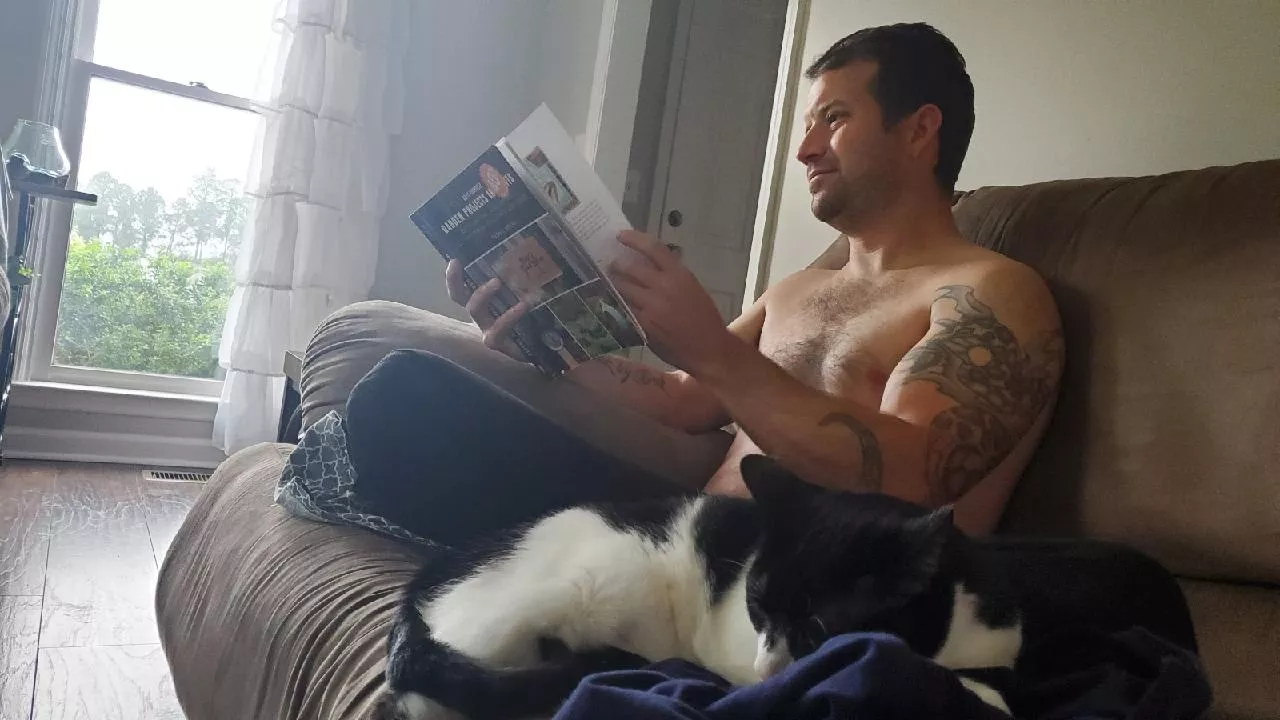 Getting in some early morning reading with my buddy. posted by [deleted]