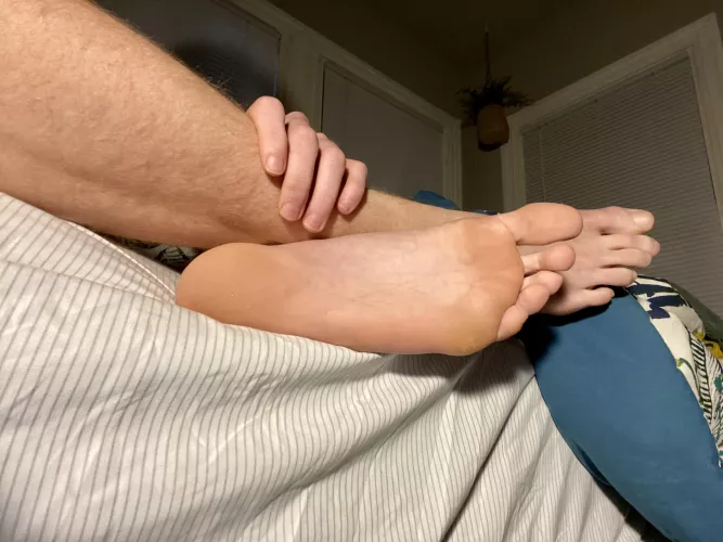 Getting into bed doesn’t mean I’m going to bed. It’s never too late to get in my DMs. by BlondeBoyFoot