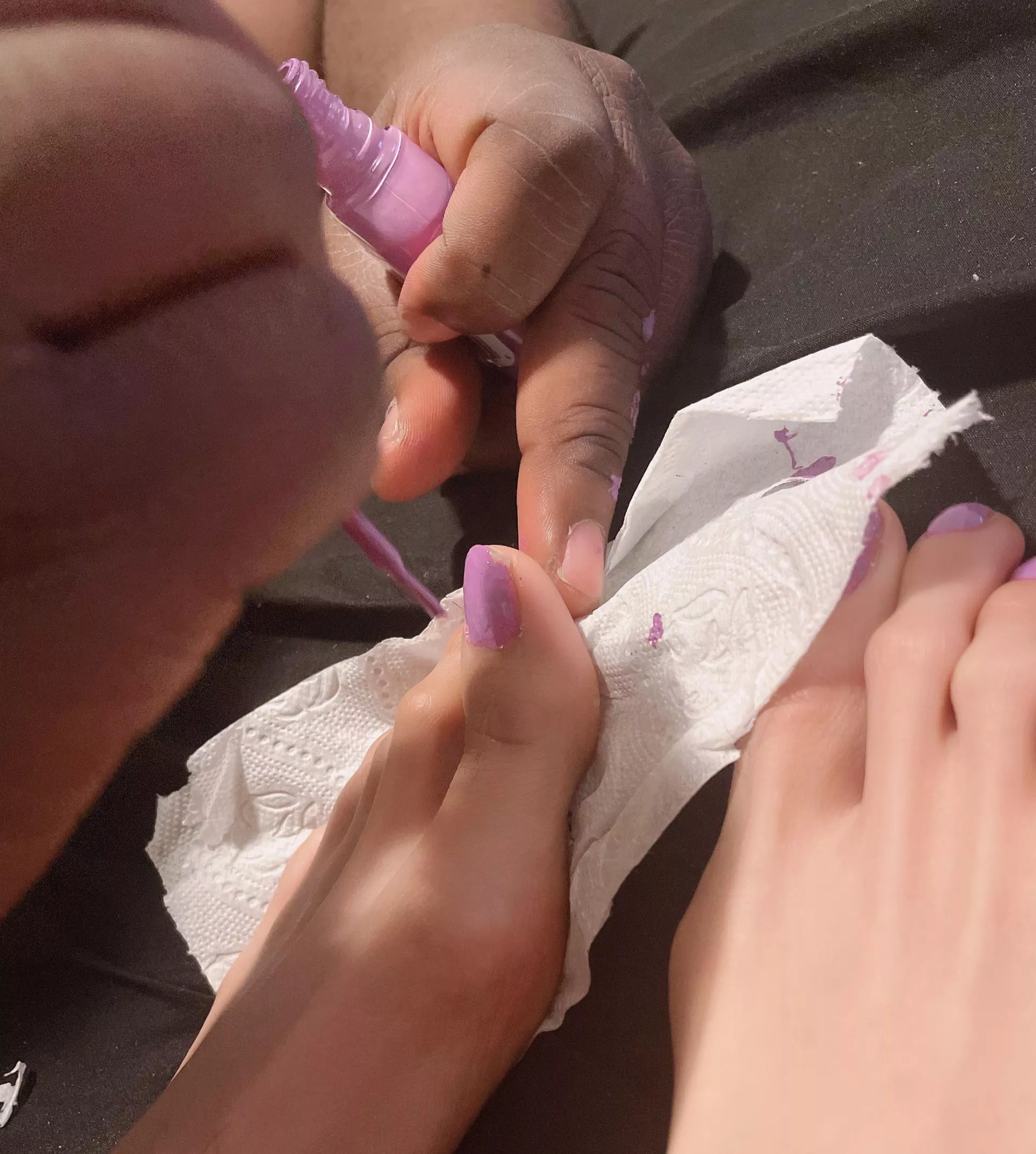 Getting my toes done! He’s trying to be careful ☺️ posted by Swiftishvillage