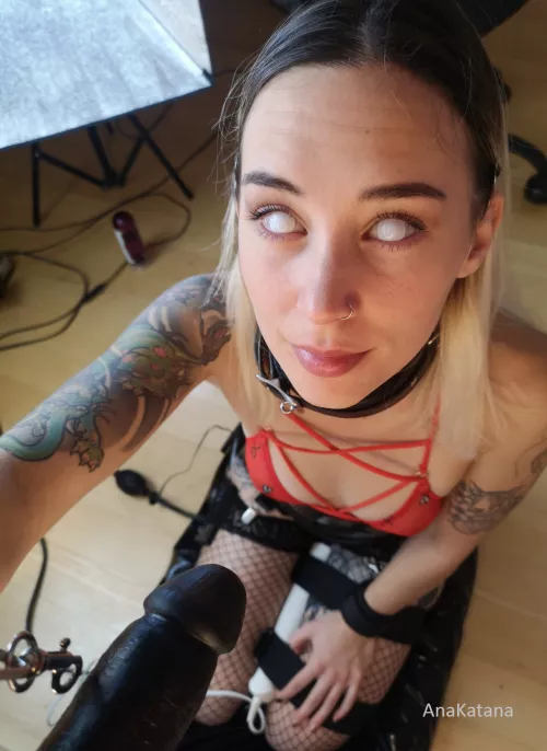 Getting ready for my daily deepthroat training... How do I look? No seriously, I can't see by anndroid17