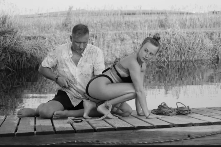 Getting ready to do a rope suspension over a pond by pyrrh0