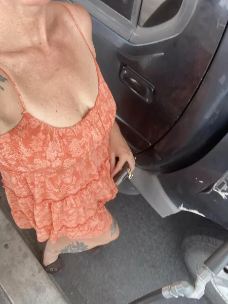 Getting some gas in my new sundress [f] by LauraWhora420