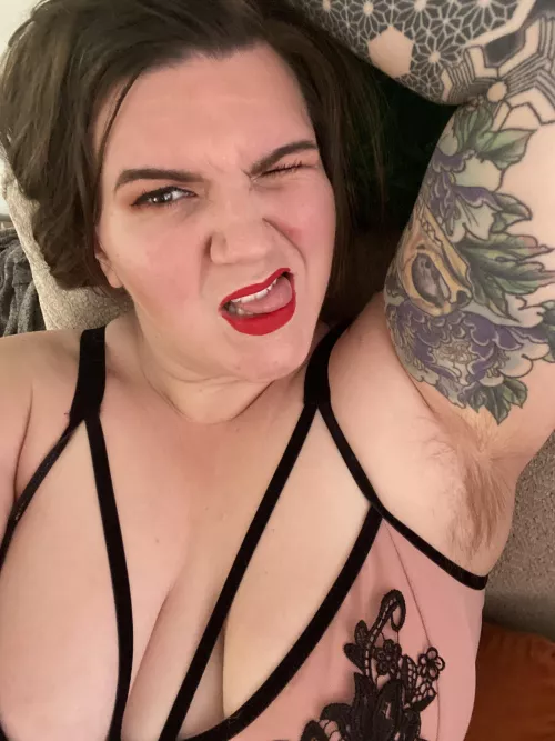 Ginger armpit hair. All my other hair is dark brown, but ginger pits. by HexandViolence