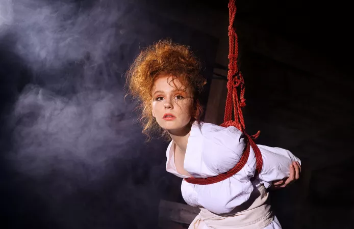 Ginger girl in my ropes by Grashyn_rope_art