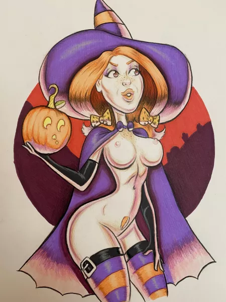 Ginger witch (oc) color pencils and stuff by CaptainNuclear