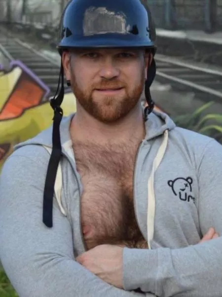 Ginger with a helmut on by menareamazing