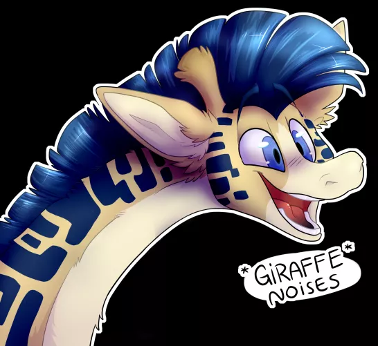 Giraffes sound like deer, except an octave or more lower (art by LionMushrooms, my oc) by lemans65