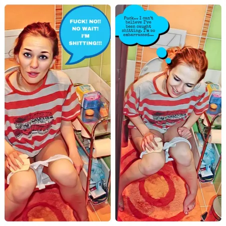 Girl caught pooping on the toilet by NikonPortrait