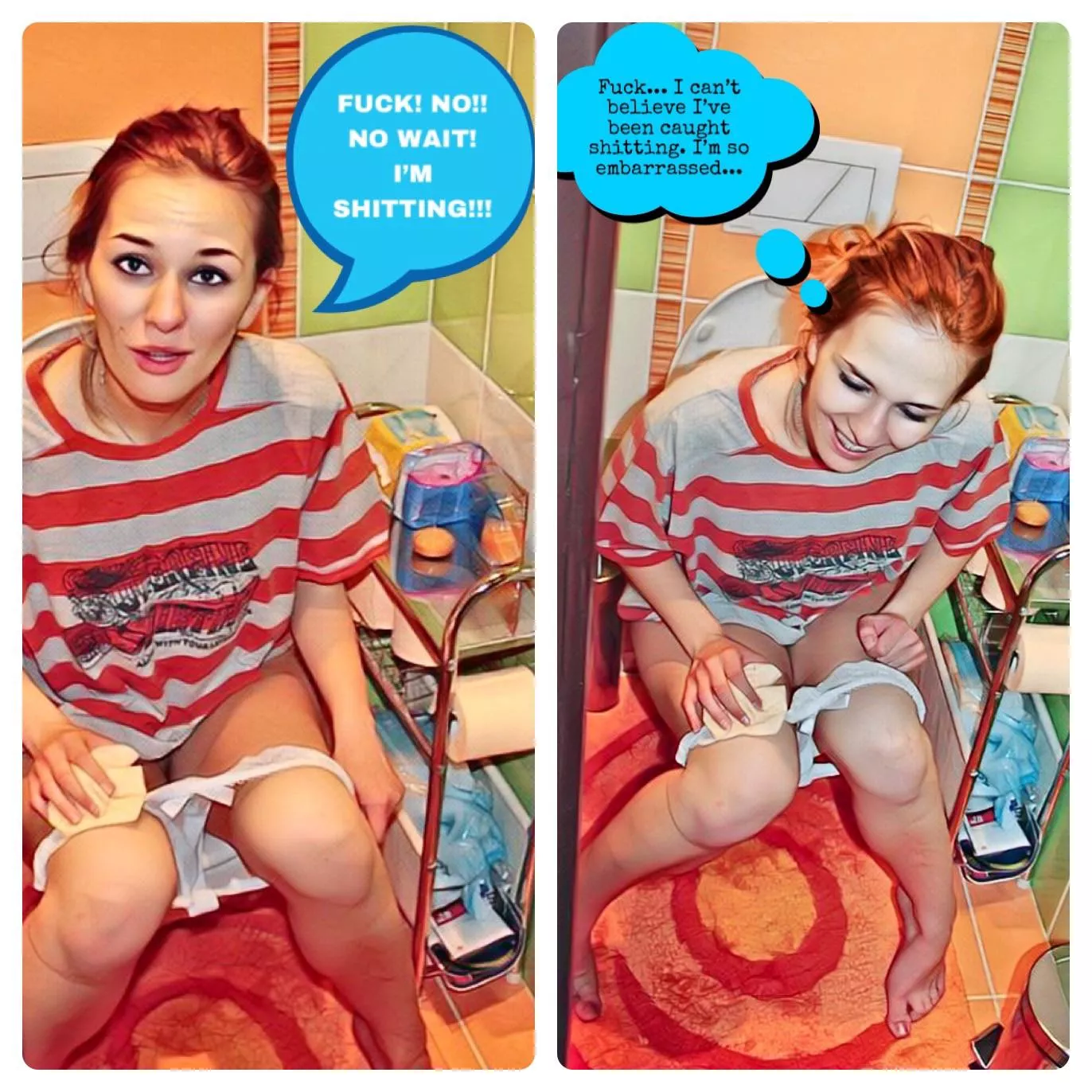 Girl caught pooping on the toilet posted by NikonPortrait