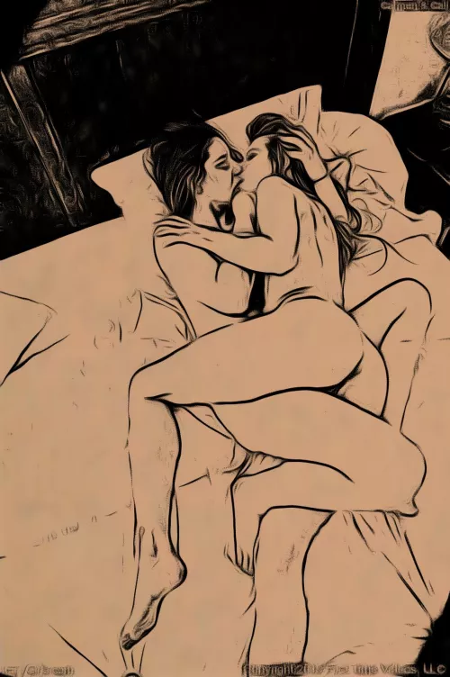 girls kissing artsy style by flyersfan124