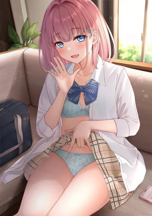 Giving you a peak By: monaka_curl by TheWaifuVillage