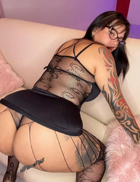 Glasses and fishnets laces, what else do you want 😈😈? by MamiMilf