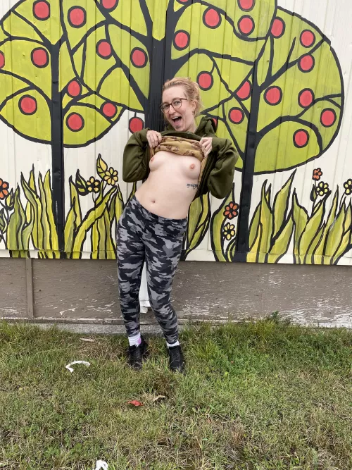 Glasses, fall art background and my perky tits 🤓! Hope you like my festive attempt 🥰 by Misted_Moon