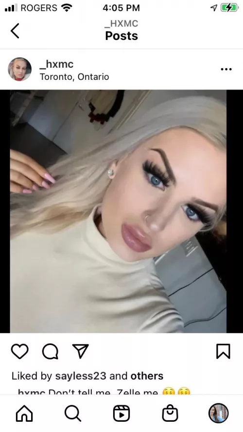 Gleaming blue eyed blonde with plumped lips by BloodstainedAxe