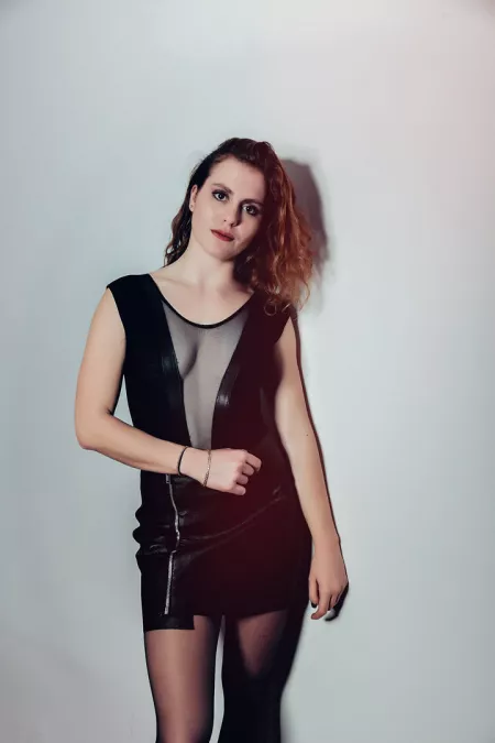 Gloria V, Leather Skirt, and Pantyhose by BOOOOOOOBIES