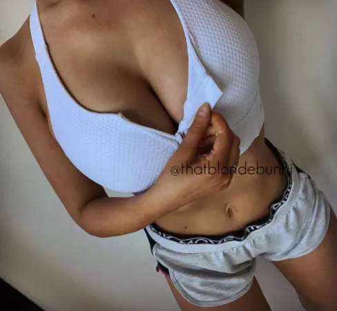 Going for a jog, hope my boobs stay in my bra this time 🤦🏼‍♀️ by thatblondebarbie