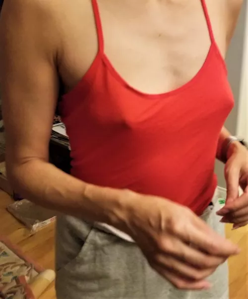 Going for a jog in my favorite braless red top. Can you keep up? Don't trip from staring too much by Voyeursharer