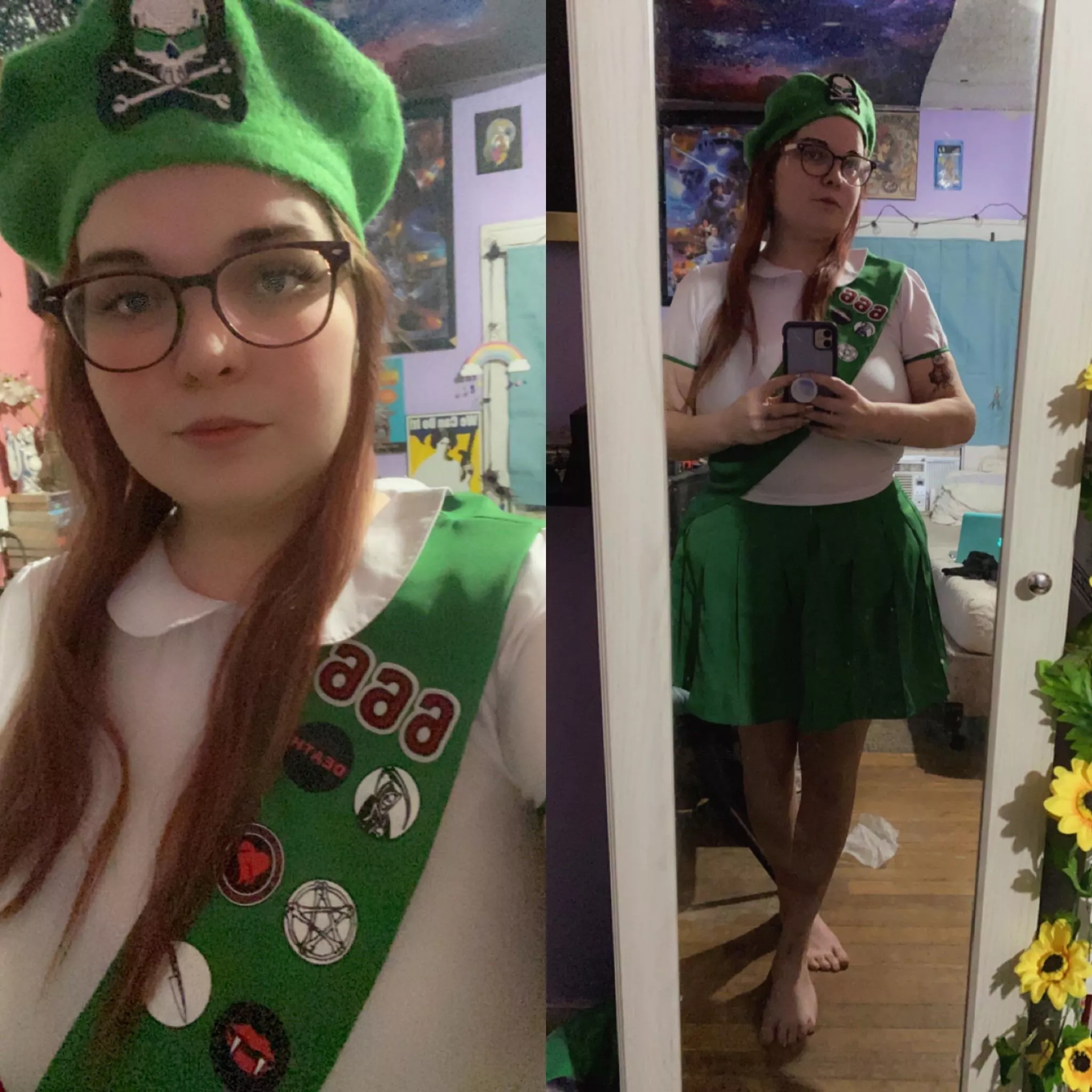 Gonna be an evil Girl Scout for Halloween!! I’m so excited and can’t wait!! Yay spooky season!👻💀😈✨🍭🍬 posted by Littl3One420