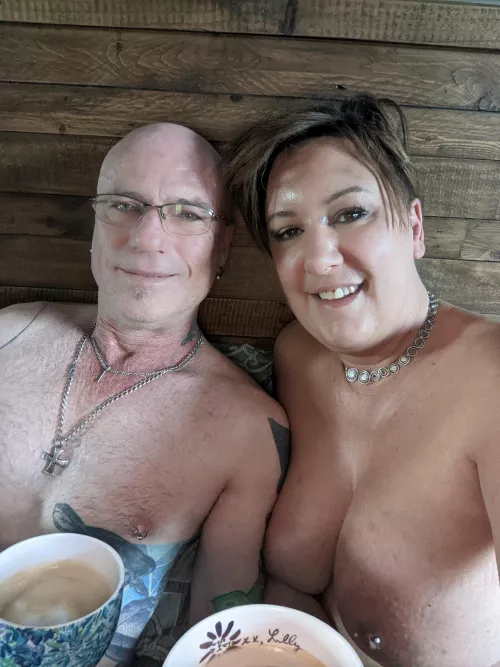 Good morning lattes and cuddles! Happy Saturday 💯 by TheDom_and_thekatt