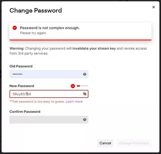 Good to know Twitch has the most uptight password system ever by EvanD0