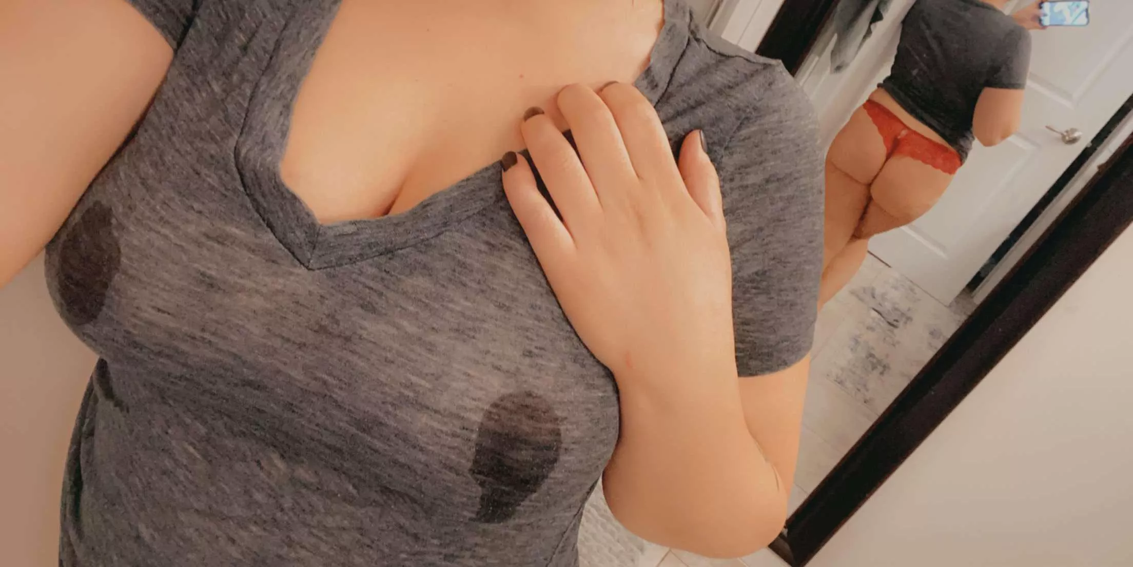 Goodmorning.. I had to change my shirt last night and it didn't do any good😂🥛 posted by RaelynnandKylie