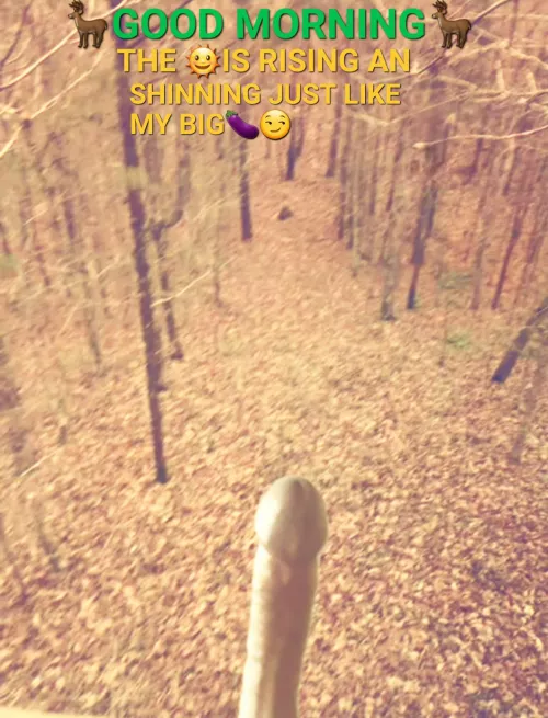Goooood morning my fellow gay hunters 👋there's nothing better standing in a treestand & letting my big🍆 stretch out for nature to enjoy😁 I'm hunting for a big buck wish me luck. by Mscountryboy