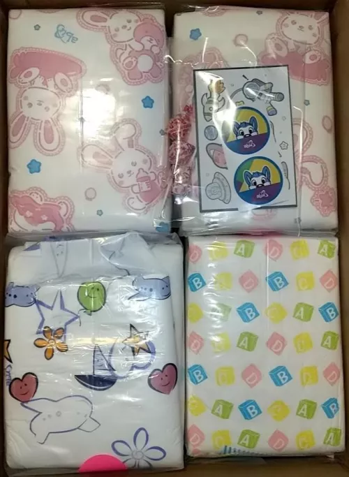 got 40 fresh new diapers for free from tha 50k giveaway 🥺🍭 by littlediaperidol