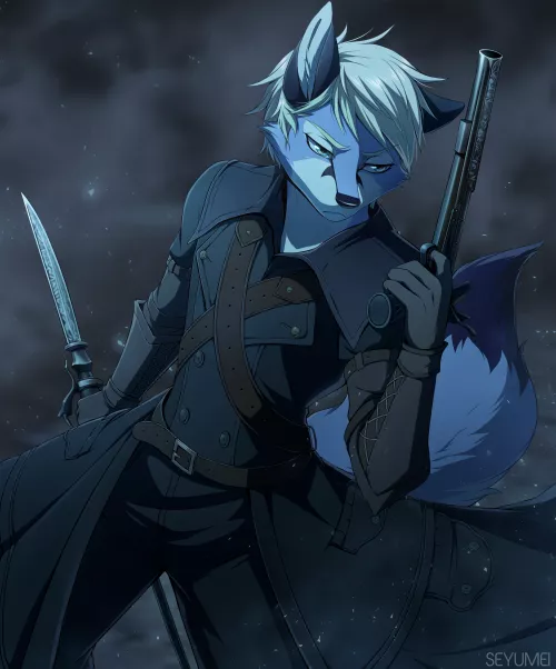 Got art of my fursona in bloodborne attire. art by seyumei, links in comments by United-Turnover-8409