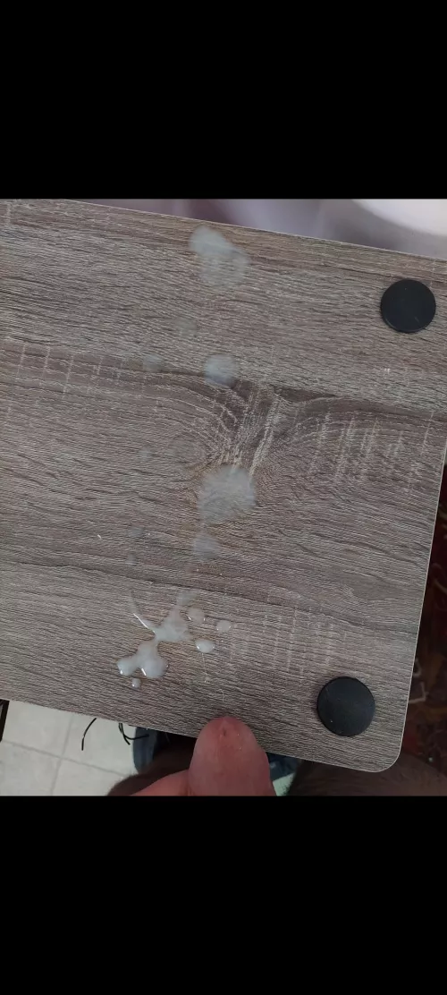 Got busy and didn't cum for 3 days. Painted my desk after I couldn't take it anymore. by I_am_a_fake_user_