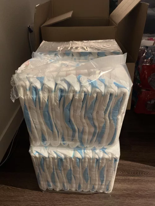 Got my new diapies today!! Super excited.. yes i already took one out.. and of course I’m already wearing it :D by DaddysLittleGirl08