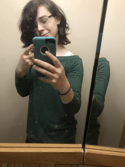 Got myself an ear piercing, may not be able to see it tho 😭 by SpoopyTr4ns