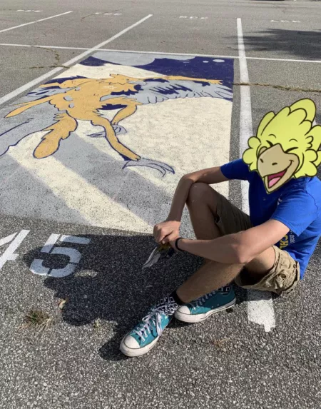 Got to paint myself on my school parking spot! by DRguy51